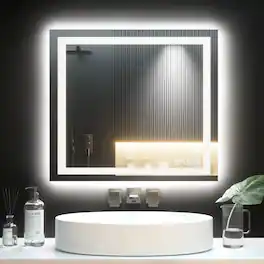 Hirose Alice - Bathroom Mirror With Lights Anti fog Backlit Front Lit Lighted Vanity For Wall Memory Function Dimmable T...