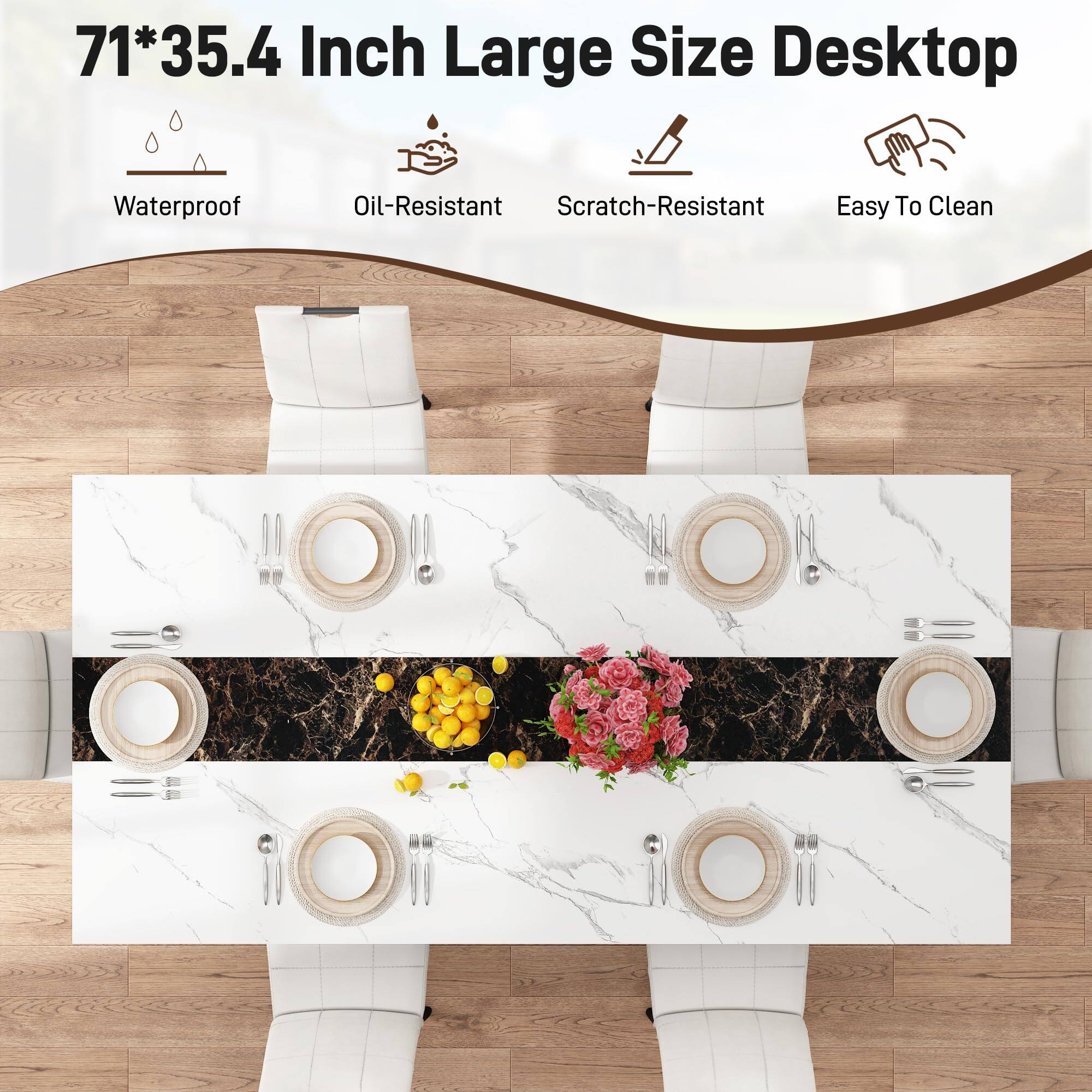 71*35.4 Inch Large Size Desktop  
Waterproof  
Oil-Resistant  
Scratch-Resistant  
Easy To Clean