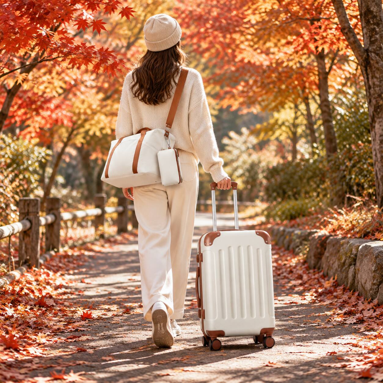 Alt View 3. LUGGEX - LUGGEX 20 Inch Carry On Luggage Airline Approved Hardside Suitcase with TSA Lock and Tote Bag - EX-Lite - White.