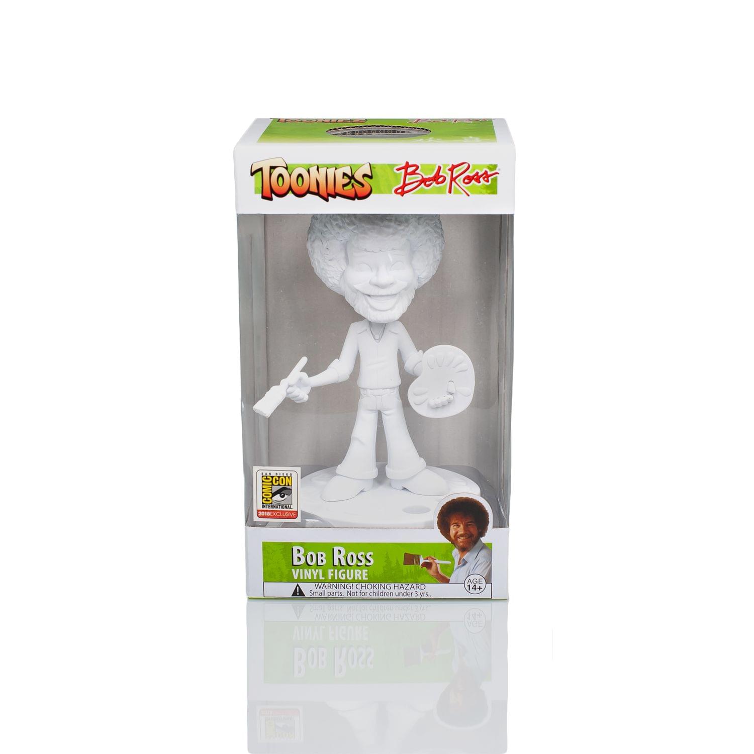 TOONIES BebRoss! CON COMIC MaIe CU B Ross VINYL FIGURE  
WARNING CHOKING HAZARD Small parts Not for children under 3 yrs.  
AGE 14+  
207 - - - g. Nd . 20 G  
CHORAR HYSVED I BAUDI BOB Ross + VOE