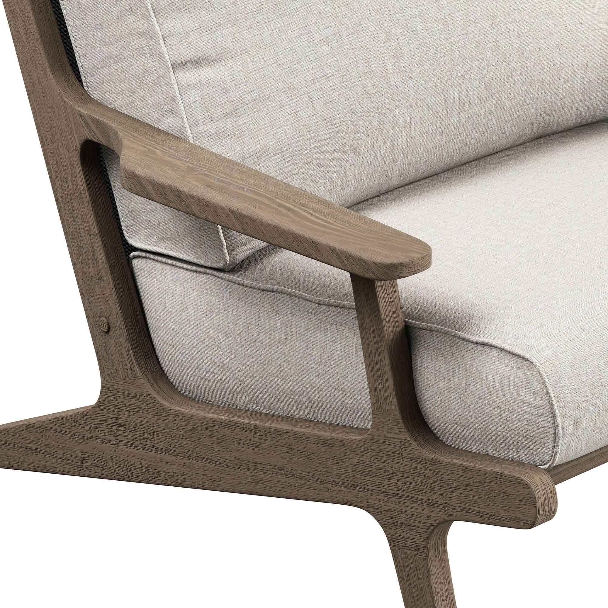 Alt View 5. Modway - Saratoga Outdoor Teak Wood Armchair by Modway - Weathered Gray Pebble.