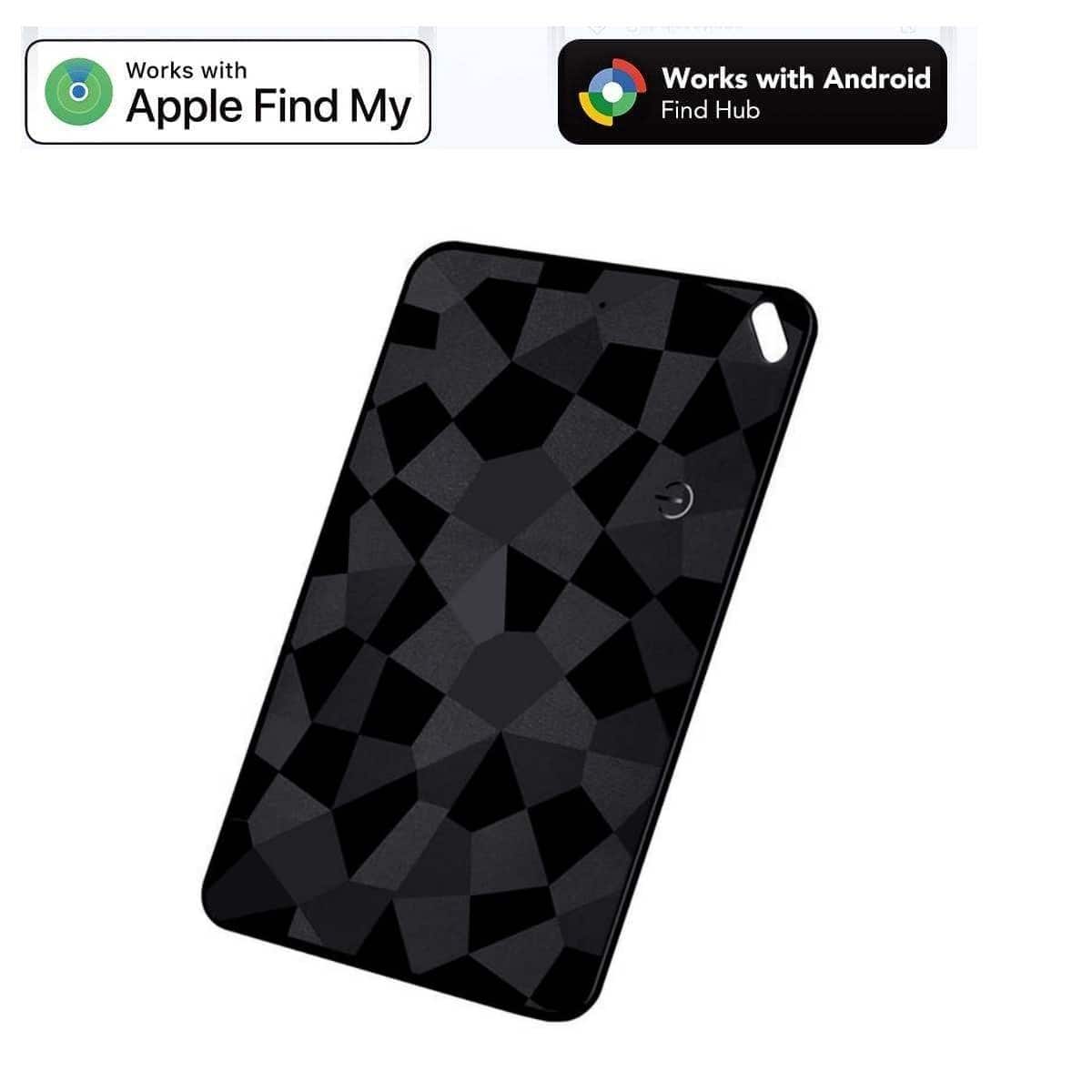 Cluzine - Card Anti-Lost Device Ultra-Thin Wireless Charging Wallet Locator Anti-Lost Tracker Compatible with Apple & Android - Black