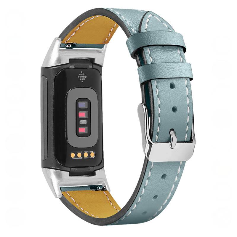 StrapsCo - Everyday Genuine Leather Watch Band Strap For Fitbit Charge 6 - Light Blue price history on PriceWatchPro