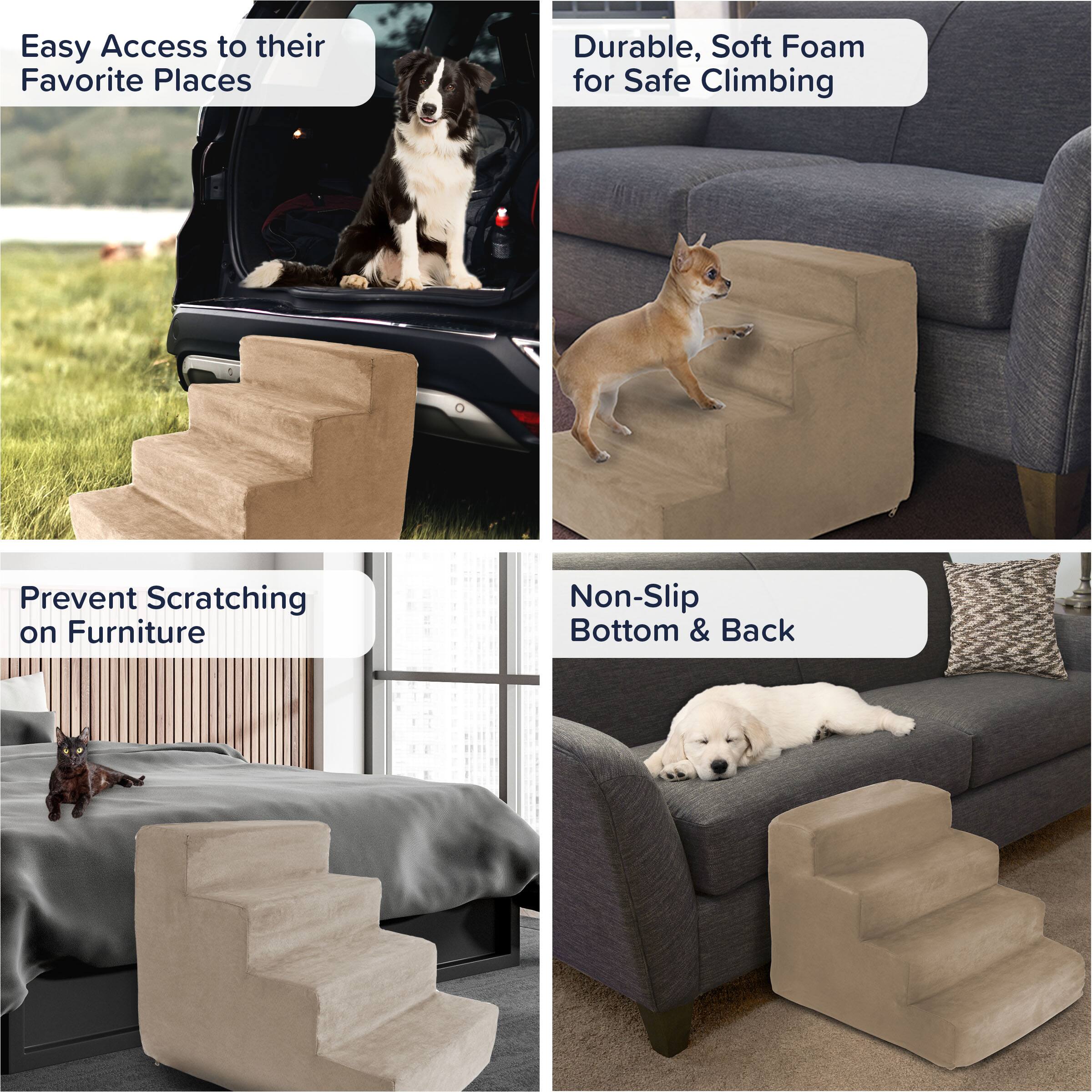 Easy Access to their Favorite Places  
Durable, Soft Foam for Safe Climbing  
Prevent Scratching on Furniture  
Non-Slip Bottom & Back