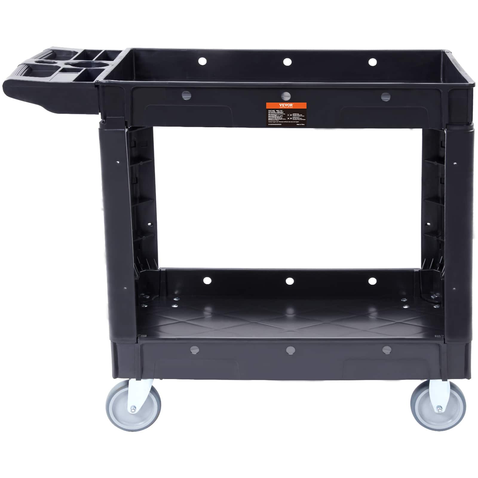 VEVOR Utility Service Cart, 2 Shelf 550LBS Heavy Duty Plastic