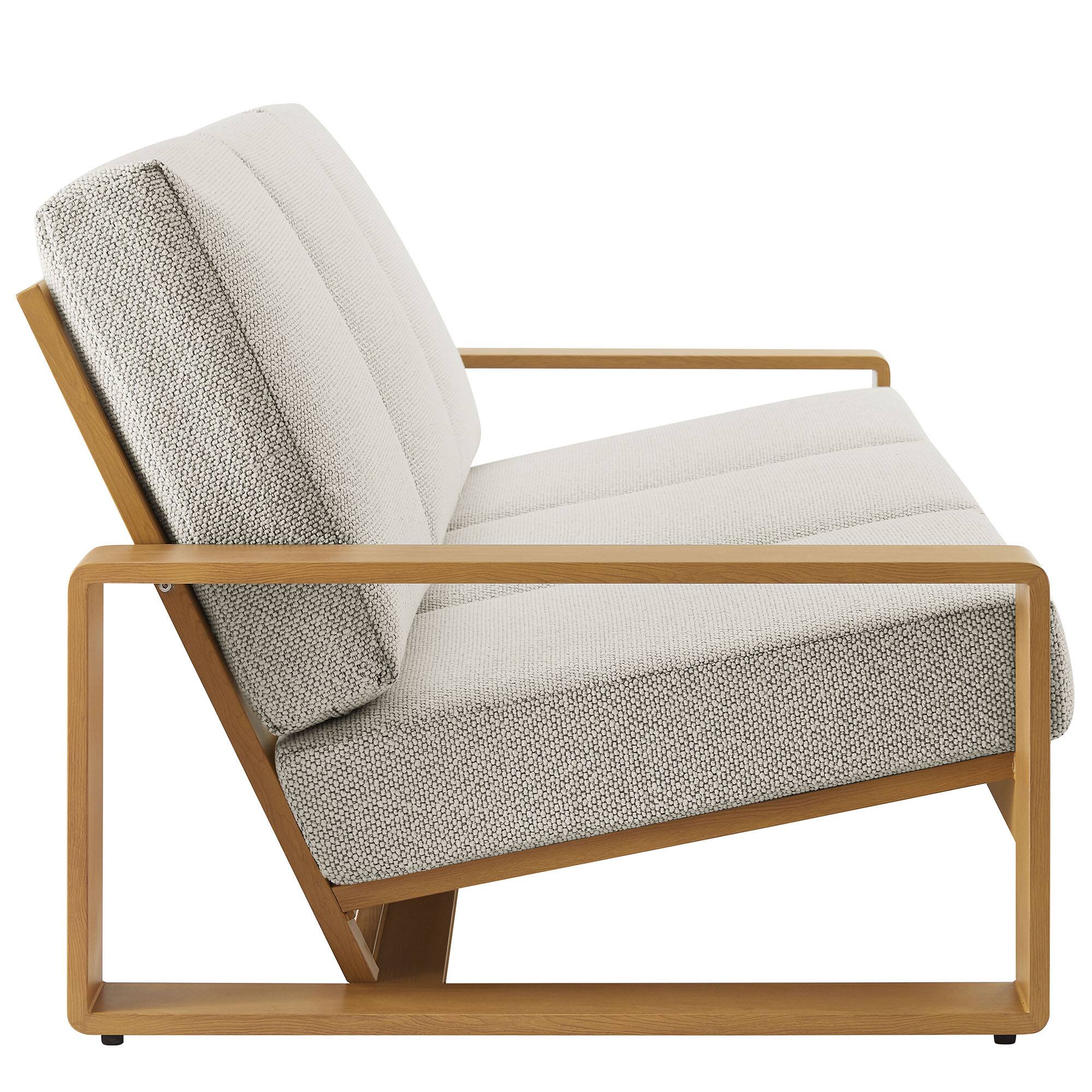 Alt View 1. Modway - Lirienne 2-Piece Outdoor Patio Aluminum Faux Wood Furniture Set - Ivory Natural.