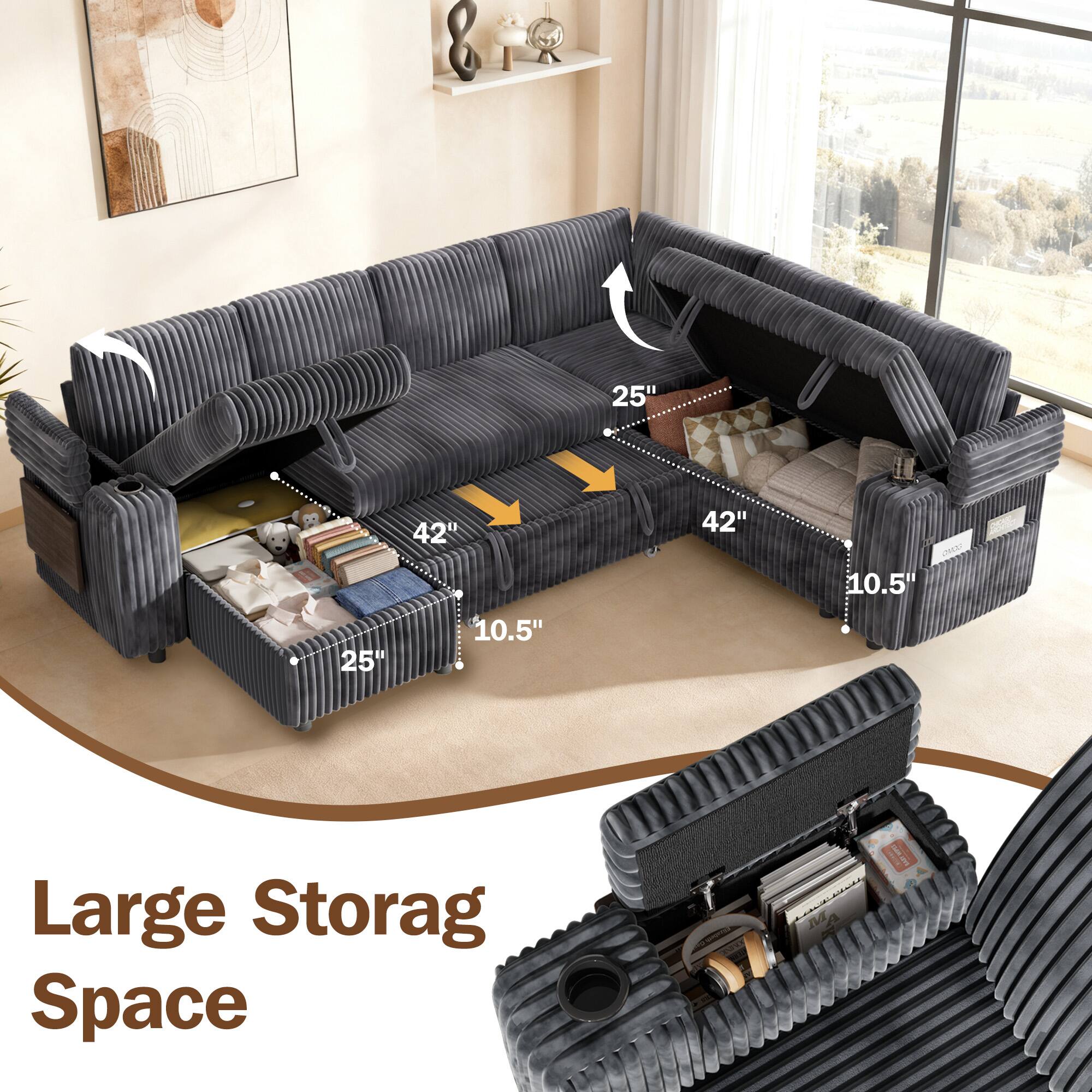 Large Storage Space

25" 25" 42" 10.5" 42" 10.5"