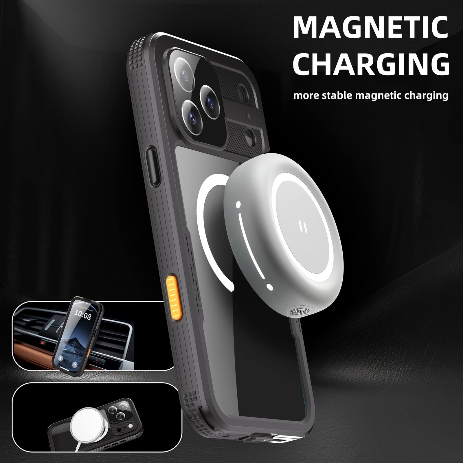 MAGNETIC CHARGING  
more stable magnetic charging  
10:08