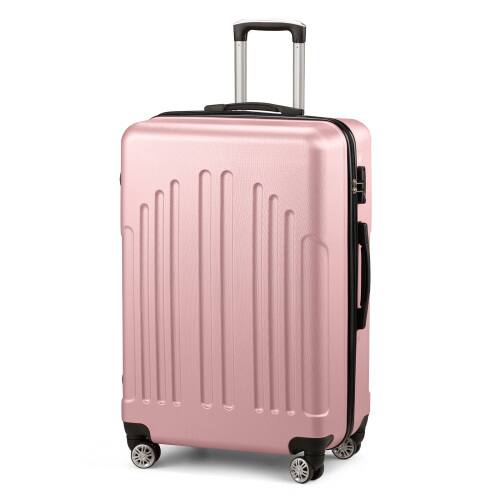 Alt View 1. Winado - 28" Checked Luggage Trolley Case ABS Hardside Large Suitcase with Double Spinner Wheels & TSA Lock for Travel Business - Pink.