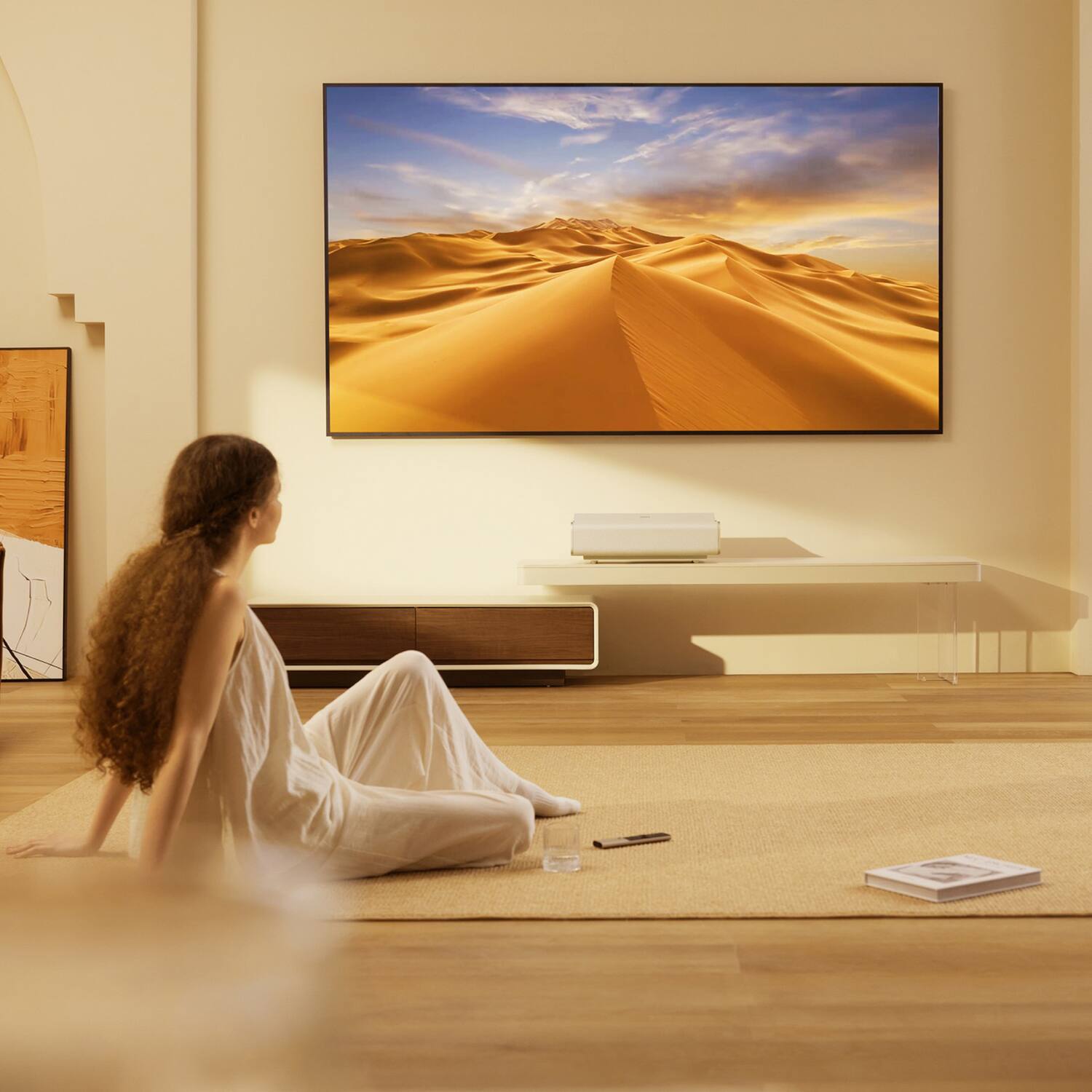 Alt View 4. XGIMI - AURA 2 4K UHD Laser Ultrashort-Throw Smart Multimedia Projector with Built-in Speakers and Remote - Silver.