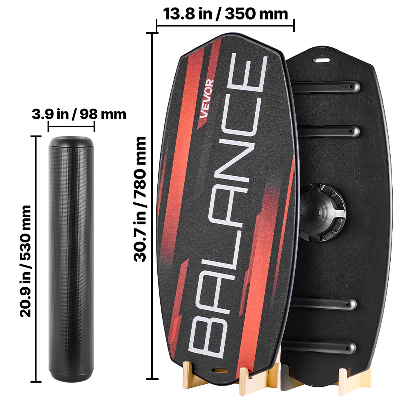 3.9 in / 98 mm  
20.9 in / 530 mm  
30.7 in / 780 mm  
13.8 in / 350 mm  

VEVOR BALANCE