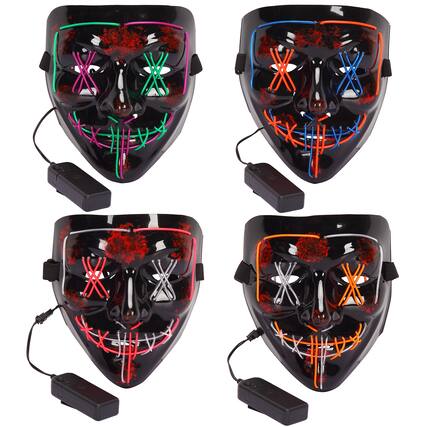 Front. Acekool - 4 PACK Halloween Scary Mask LED Mask LED Purge Mask LED Light Up Mask.