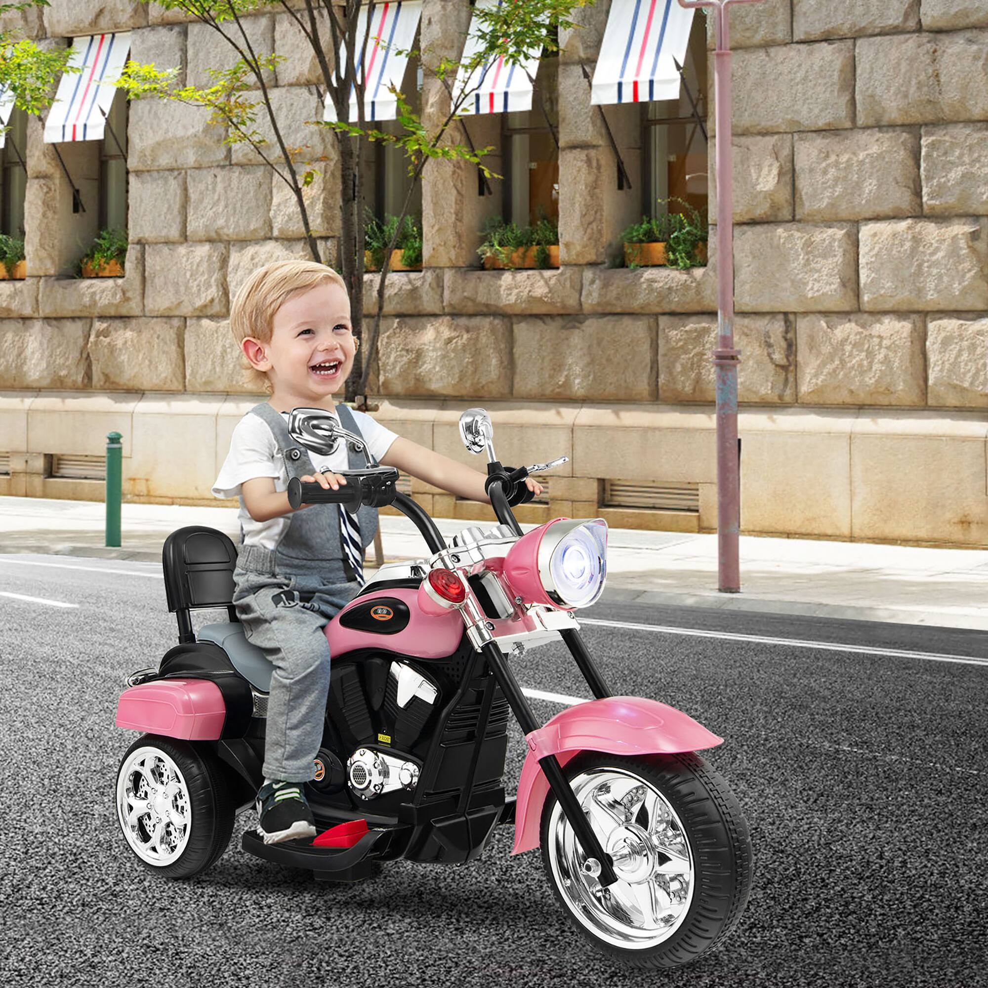 Alt View 1. Costway - Costway 6V Kids Ride on Chopper Motorcycle 3 Wheel Trike with Headlight and Horn - Pink.