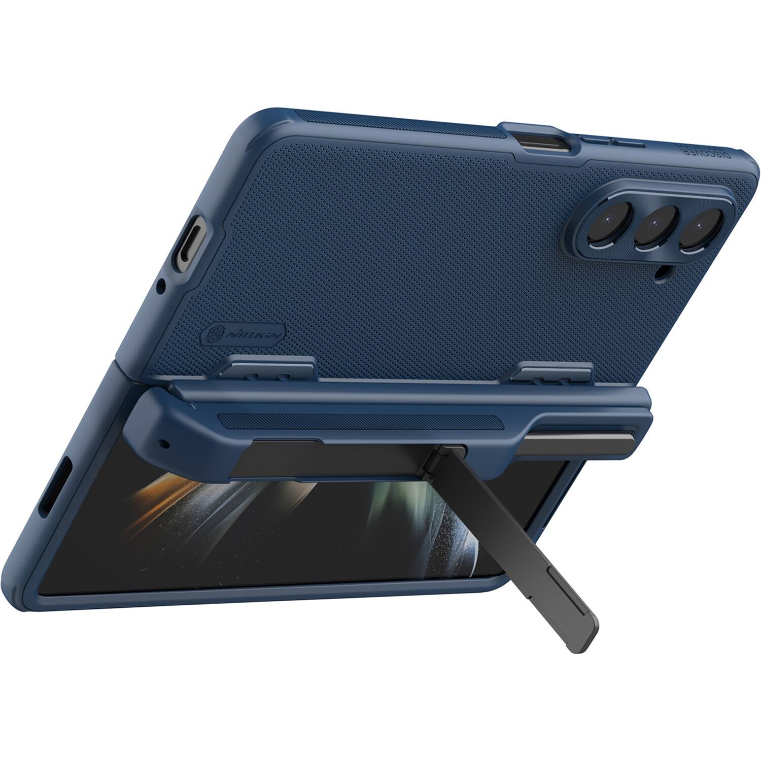 Alt View 11. SaharaCase - GRIP Series with Kickstand and Stylus Compatibility Case for Samsung Galaxy Z Fold5 - Blue.
