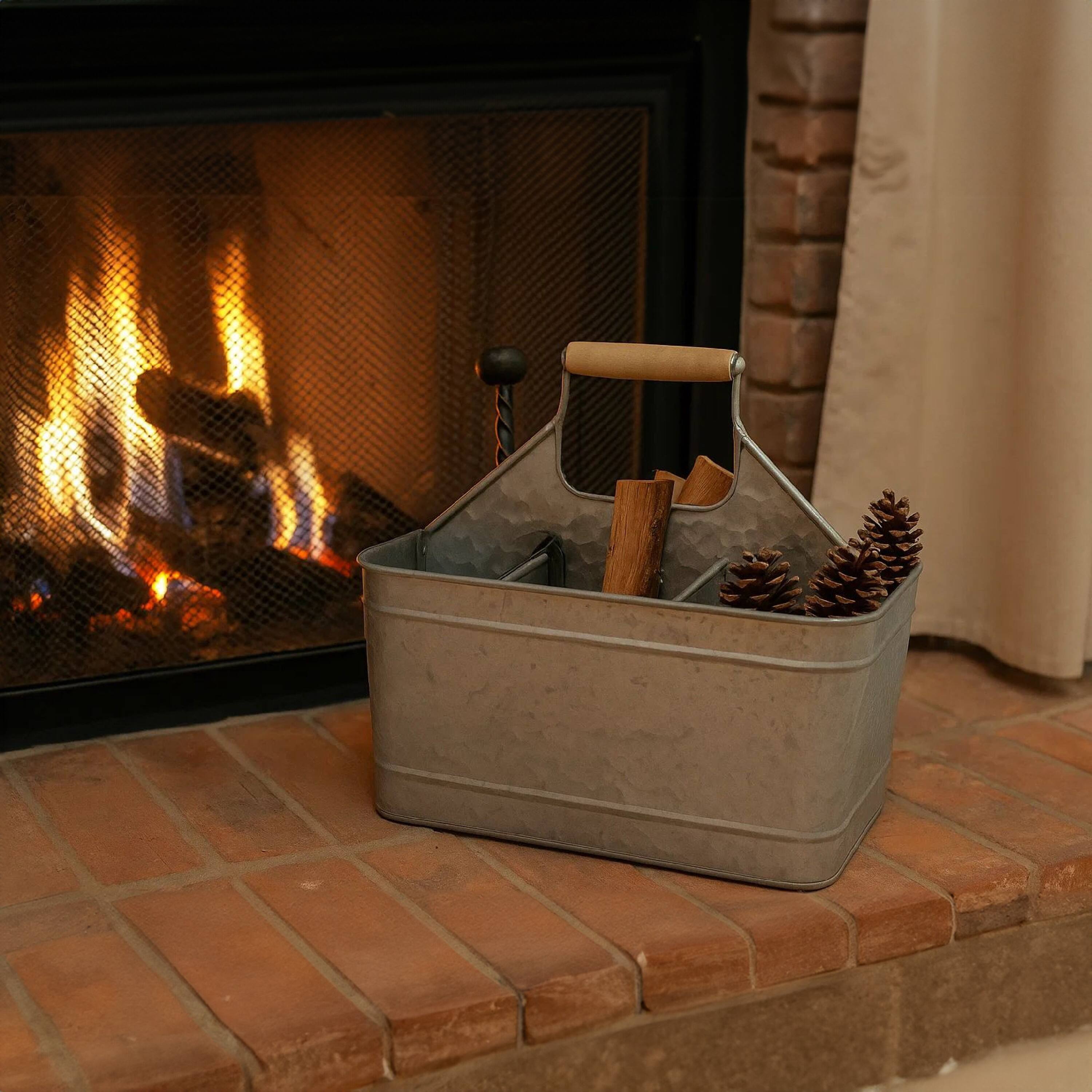 Alt View 9. Manhattan Lane - Galvanized Metal Sturdy Carry All Serveware - Gray.