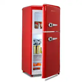 Akoasm - 3.5 Cu.ft Compact Refrigerator Mini Fridge with Freezer with 2 Door Adjustable Mechanical Thermostat - Red