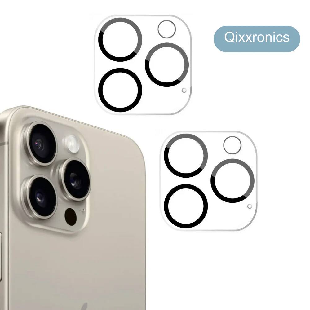 Qixxronics - 2-PACK for iPhone 16 Pro Max Camera Lens Protector Tempered Glass - Clear
