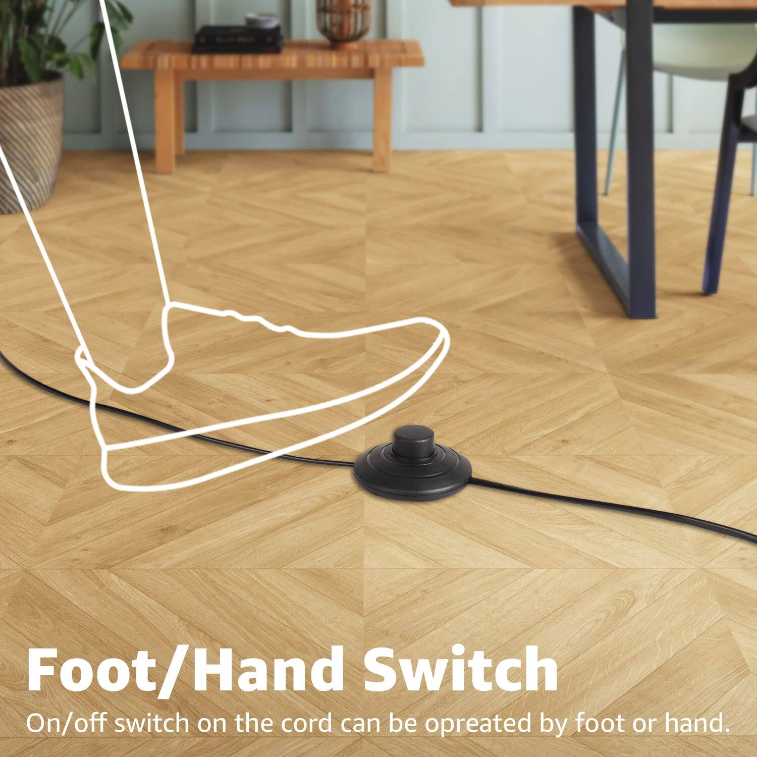 Foot/Hand Switch  
On/off switch on the cord can be operated by foot or hand.