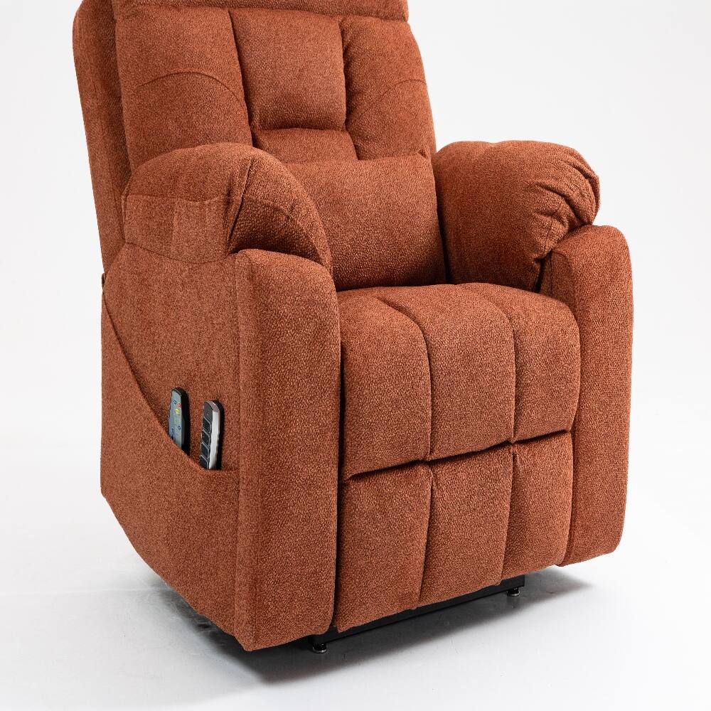 Alt View 10. Ropilly - Ropilly electric lift chair for elderly, 180 degree lay flat recliner, rose velvet massage chair with heat - Rose.