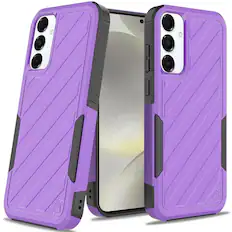 Front. Kitcheniva - Shockproof Rugged Case For Samsung S25 Plus S24 Plus Dual Layer Design Dark Purple - Purple.