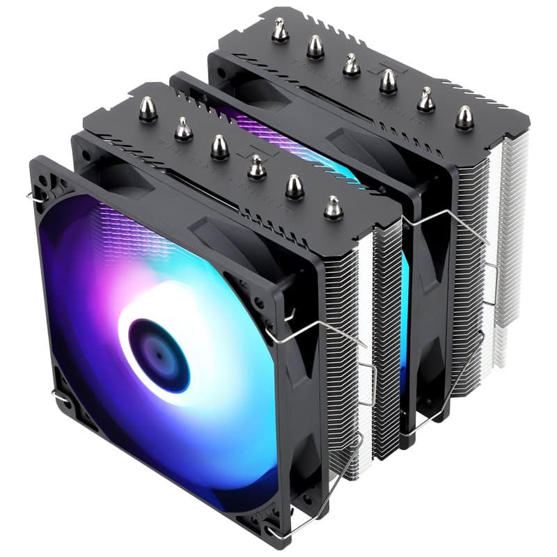Front. Thermalright - Peerless Assassin 120 SE ARGB CPU Air Cooler, Dual TL-C12C-S PWM Fan, for AMD AM4/AM5/Intel LGA1700/115X/1155/1200/1851 - Black.