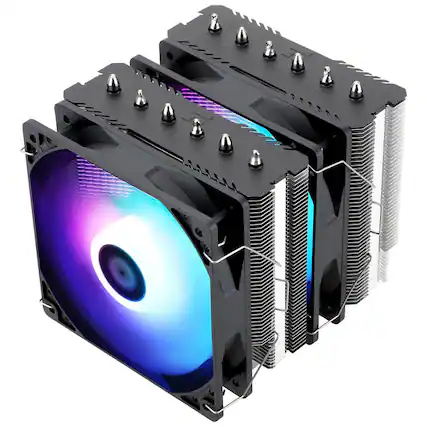 Front. Thermalright - Peerless Assassin 120 SE ARGB CPU Air Cooler, Dual TL-C12C-S PWM Fan, for AMD AM4/AM5/Intel LGA1700/115X/1155/1200/1851 - Black.