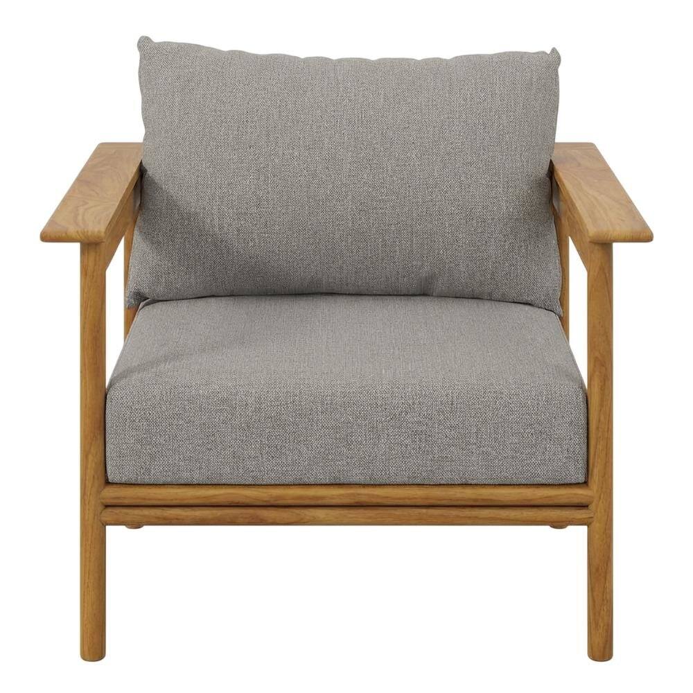 Back. Outdoor Escape - Outdoor Patio Teak Wood Armchair Set Of 2 With Durable Finish And Natural Look - Brown.