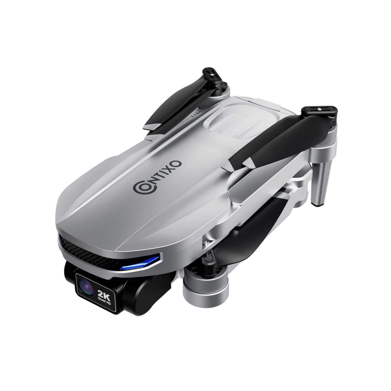 Left View: Contixo - F28 GPS Drone with Remote Controller - Silver