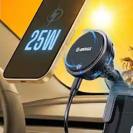 Esoulk - iPhone 17 Pro Max Magnetic Wireless Charger For Tesla Touch Screen Mount, 25W Qi2 Fast Charging MagSafe Compatible - Black