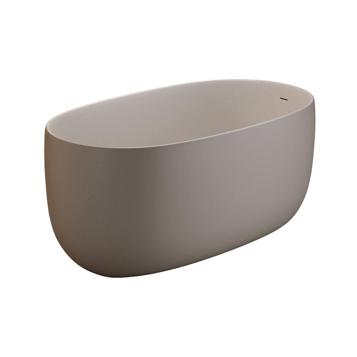 Alt View 6. Loheer - Loheer 47 in Freestanding Soaking Bathtub in Beige Solid Surface with Overflow and Pop Up Drain - Beige.