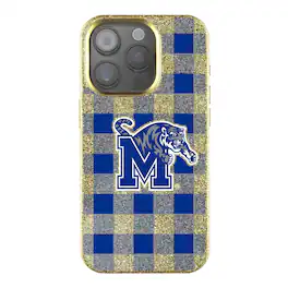 Keyscaper - NCAA - Memphis Tigers Plaid Bling iPhone Case - 14 - Gold
