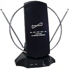 SUPERSONIC
HD • DTV • VHF • UHF • FM
COMPATIBLE
TV INDOOR ANTENNA
POWER
GAIN
AMPLIFIER
25dB
ON/OFF