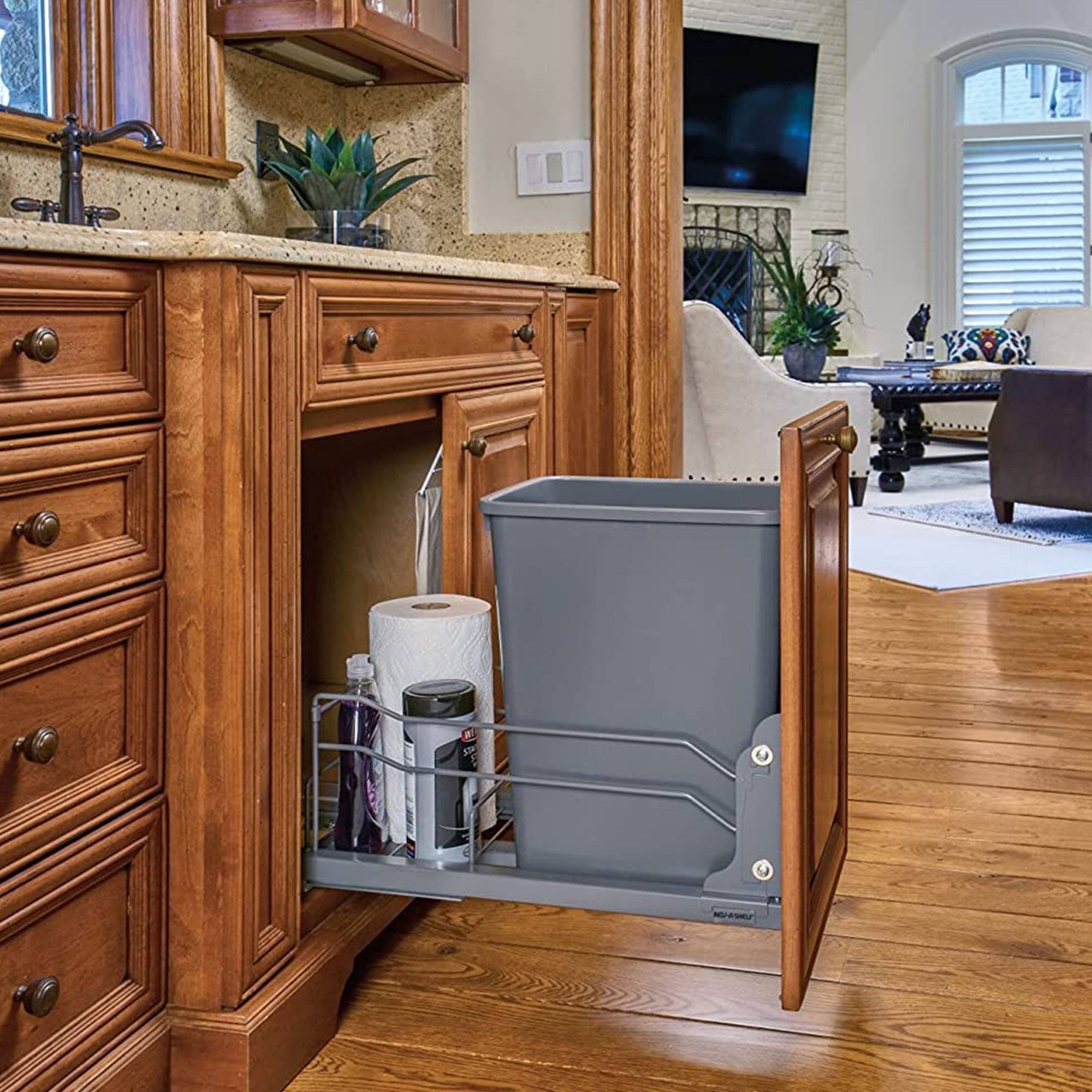 Alt View 1. Rev-A-Shelf - Rev-A-Shelf Pullout Kitchen Trash Can 35 qt. with Soft-close, 53WC-1535SCDM-113 - Orion Gray.