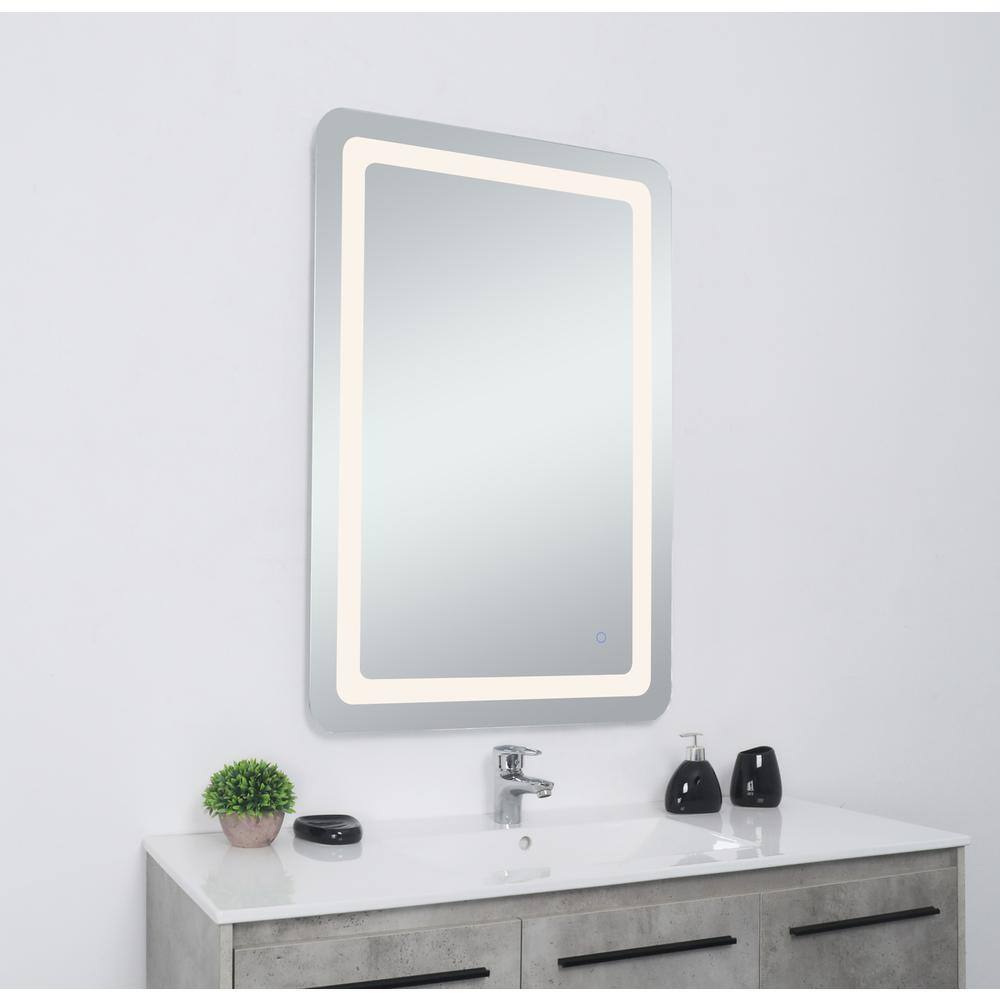Alt View 6. Elegant Decor - Genesis 24in x 40in soft edge LED mirror - Glossy White.