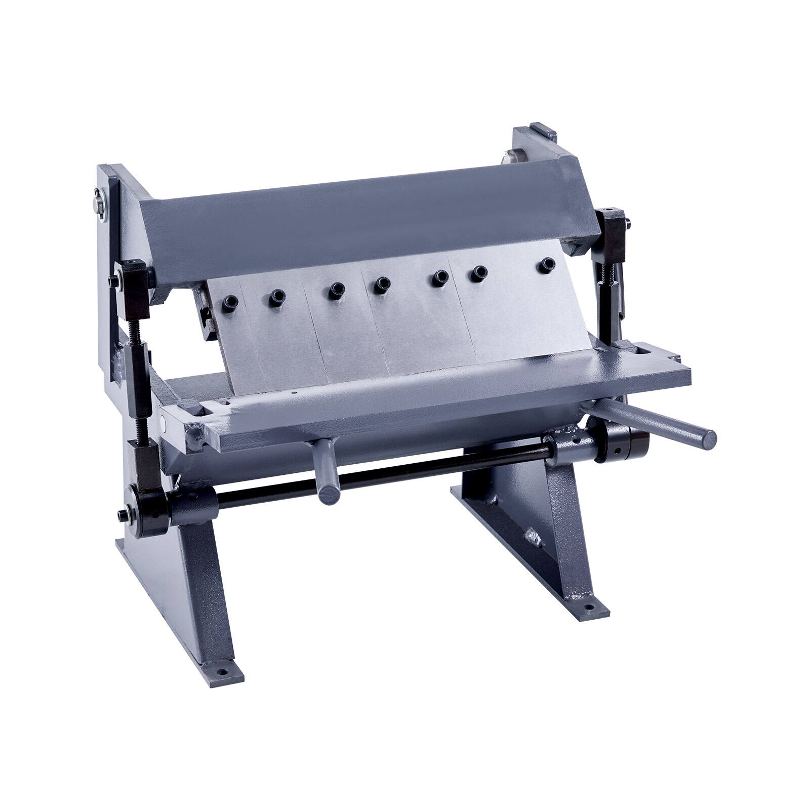 Alt View 5. VEVOR - Box and Pan Brake, 12 in Sheet Metal Bending Brake, 20-Gauge Mild Steel Capacity, 0-135 Degree Adjustable, Metal Bender - Grey.