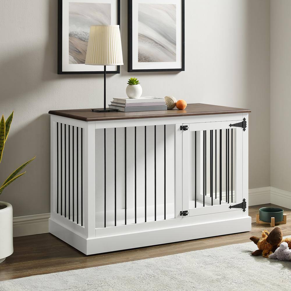 Alt View 8. Crosley Furniture - Winslow Small Credenza Dog Crate - White.