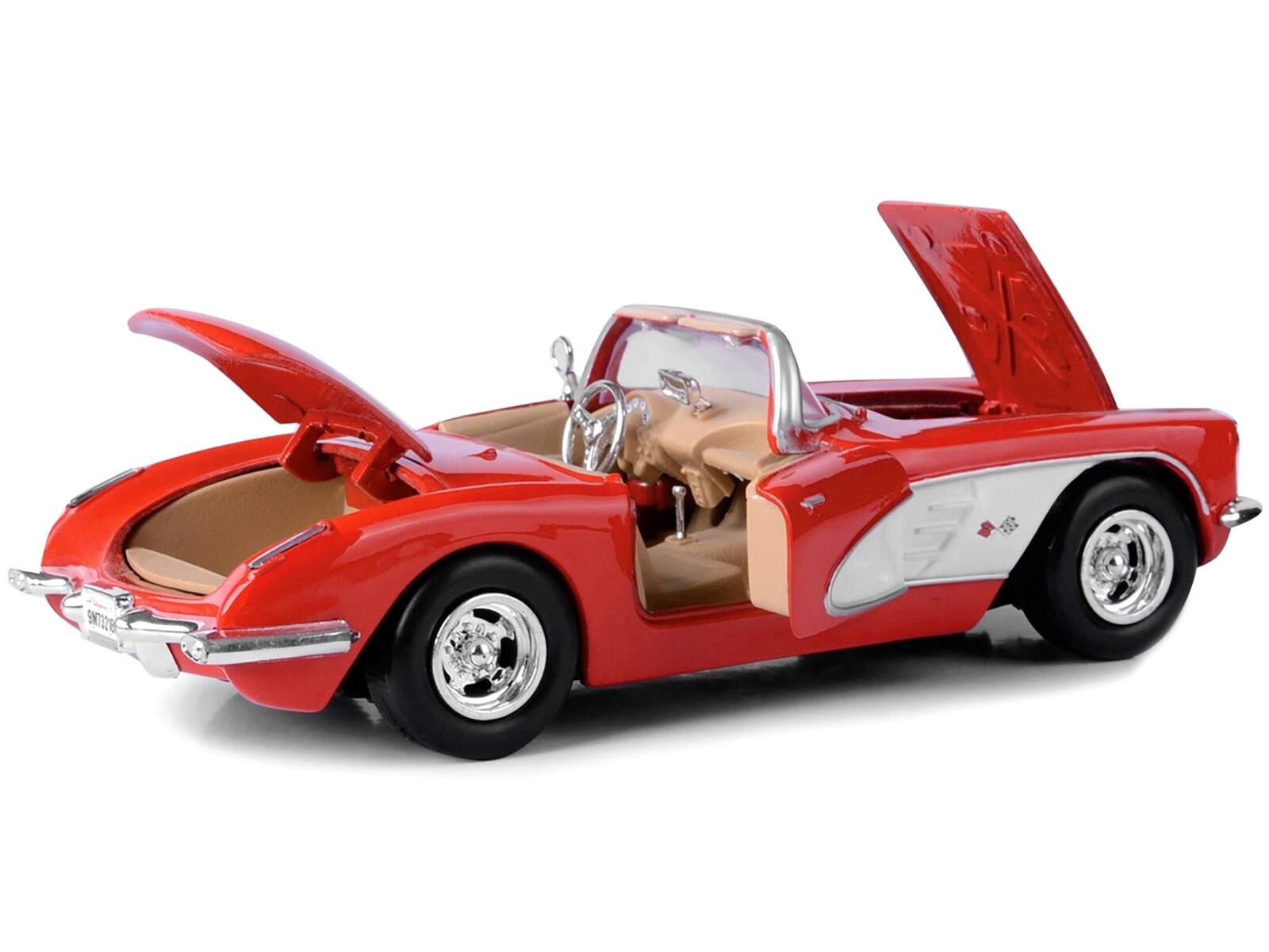 Alt View 2. Motormax - 1959 Chevrolet Corvette Convertible Red 1/24 Diecast Model Car by Motormax.