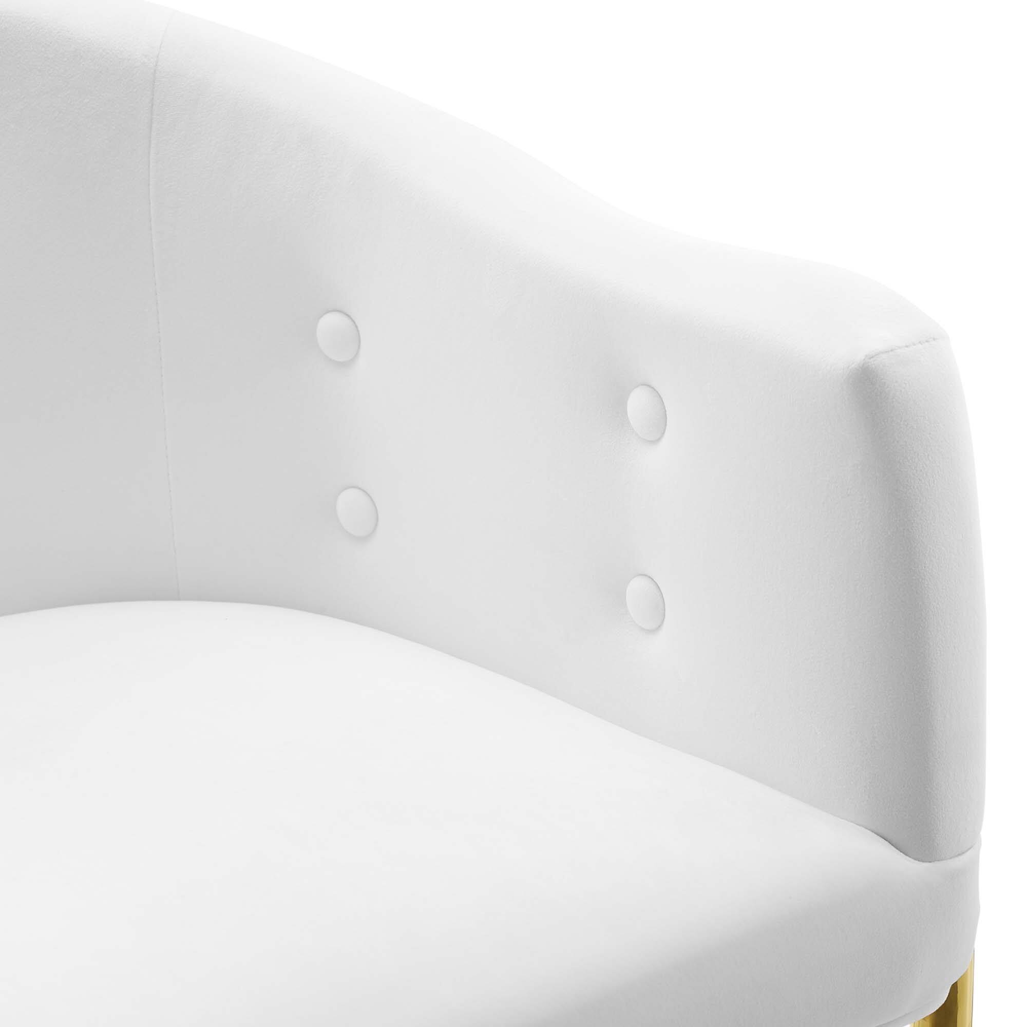 Alt View 4. Modway - Savour Tufted Performance Velvet Accent Dining Armchair by Modway - White.