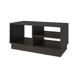 TuHome - Caoba Modern Coffee Table with Three Open Shelves Storage, Rectangular Accent Center Table fo - Brown