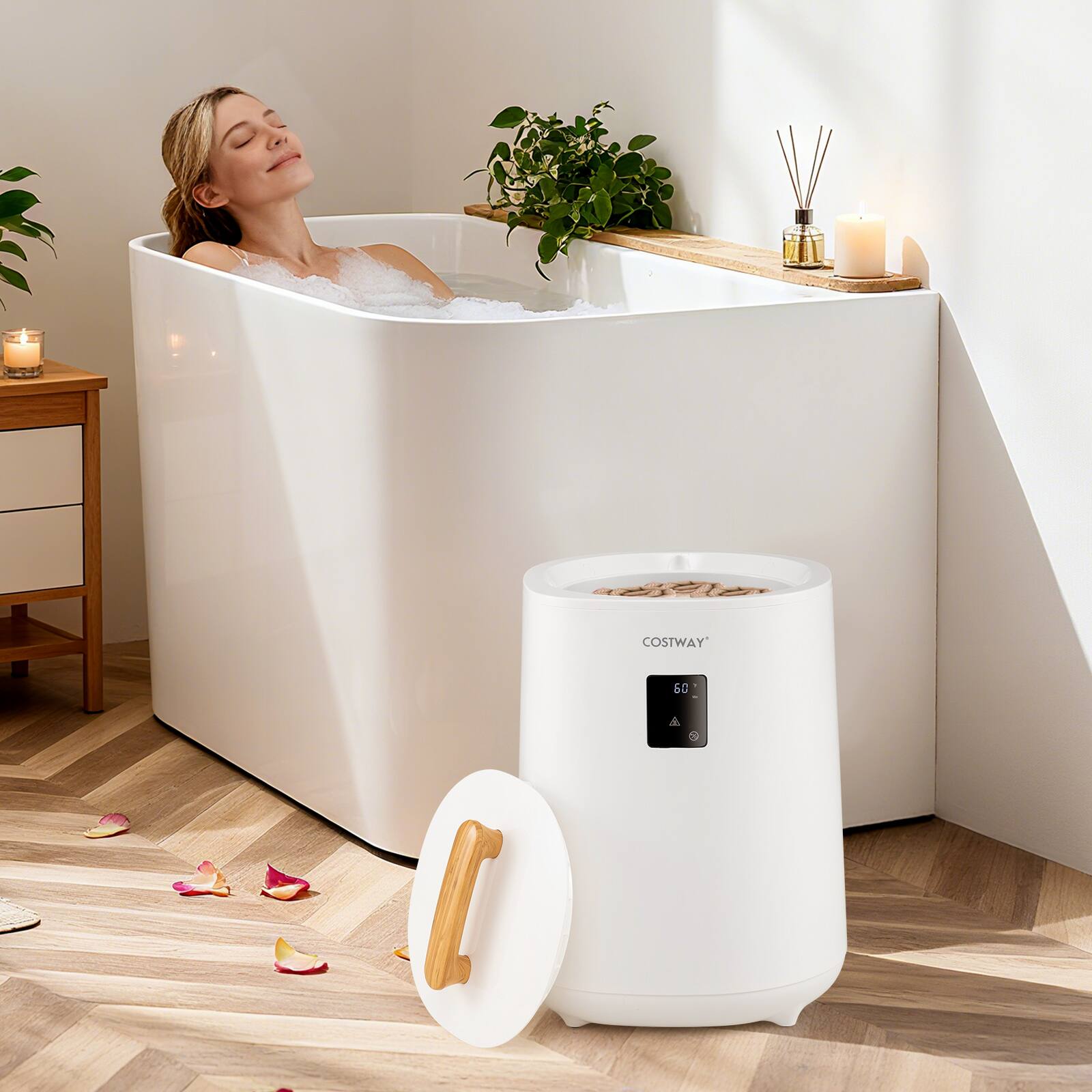 Alt View 1. Costway - Costway 18 L Towel Warmer for Bathroom Luxury Towel Heater with LED Display & Auto Shut off - White.