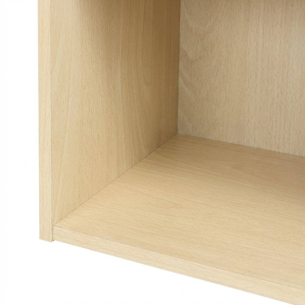 Alt View 2. FurniFact - Wooden 3-Tier Open Shelf with Finish for Storage and Display - Steam Beech.