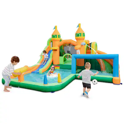 Front. Ecooso - Kids Inflatable Water Slide for Yard & Lawn, No Blower.