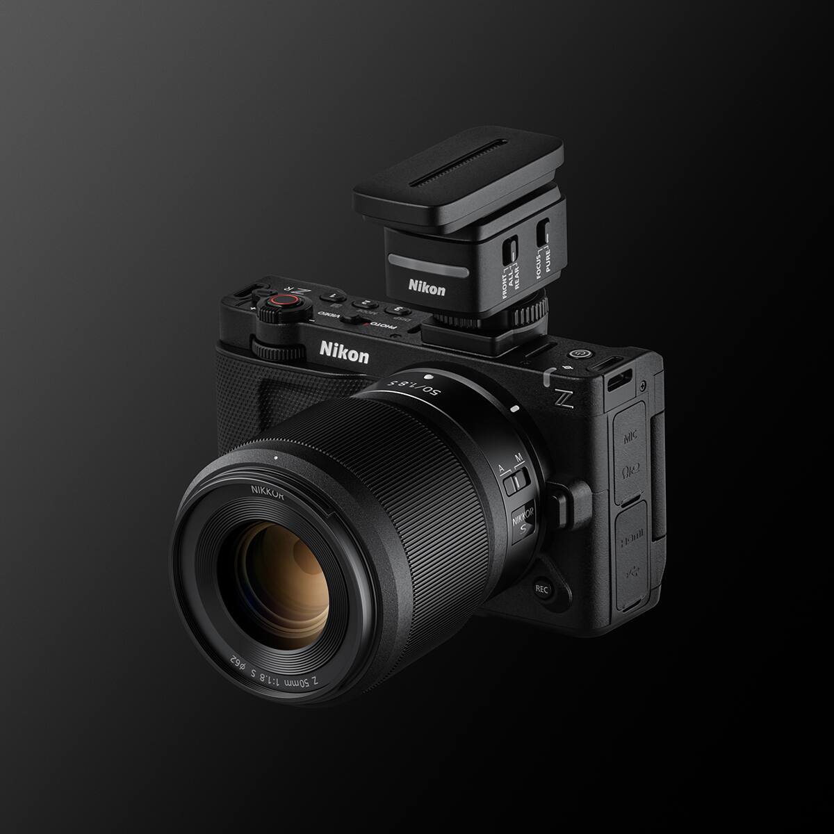 Nikon NIKKOR 50/1.85 NIKKOR

ALL-REAR-LENS FUR FROHT Z M

MK Alle: 00ml

REC

62 2 1:1.8 50mm Z