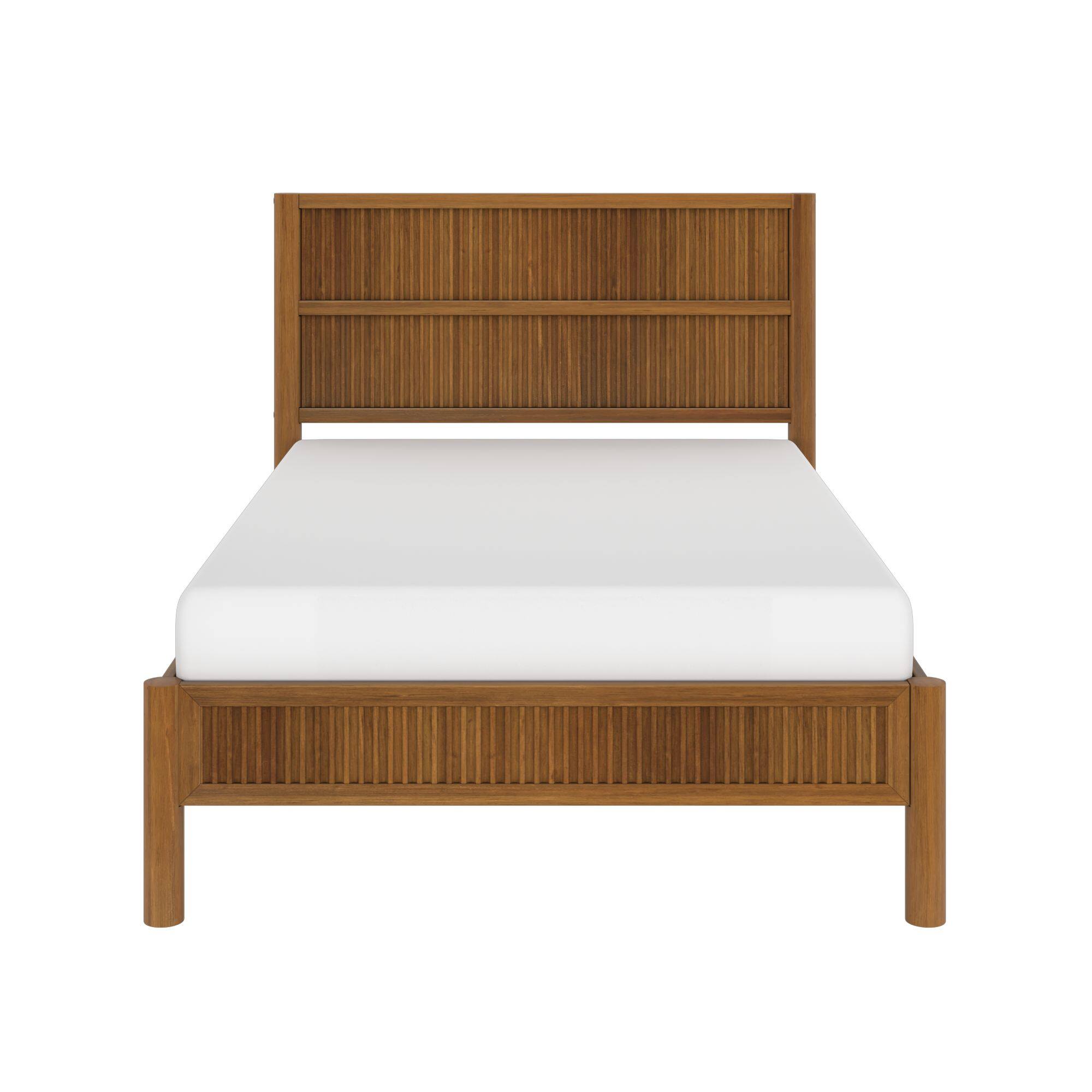 Alt View 7. Plank+Beam - Sera Fluted Full Bed, Pecan - Pecan.