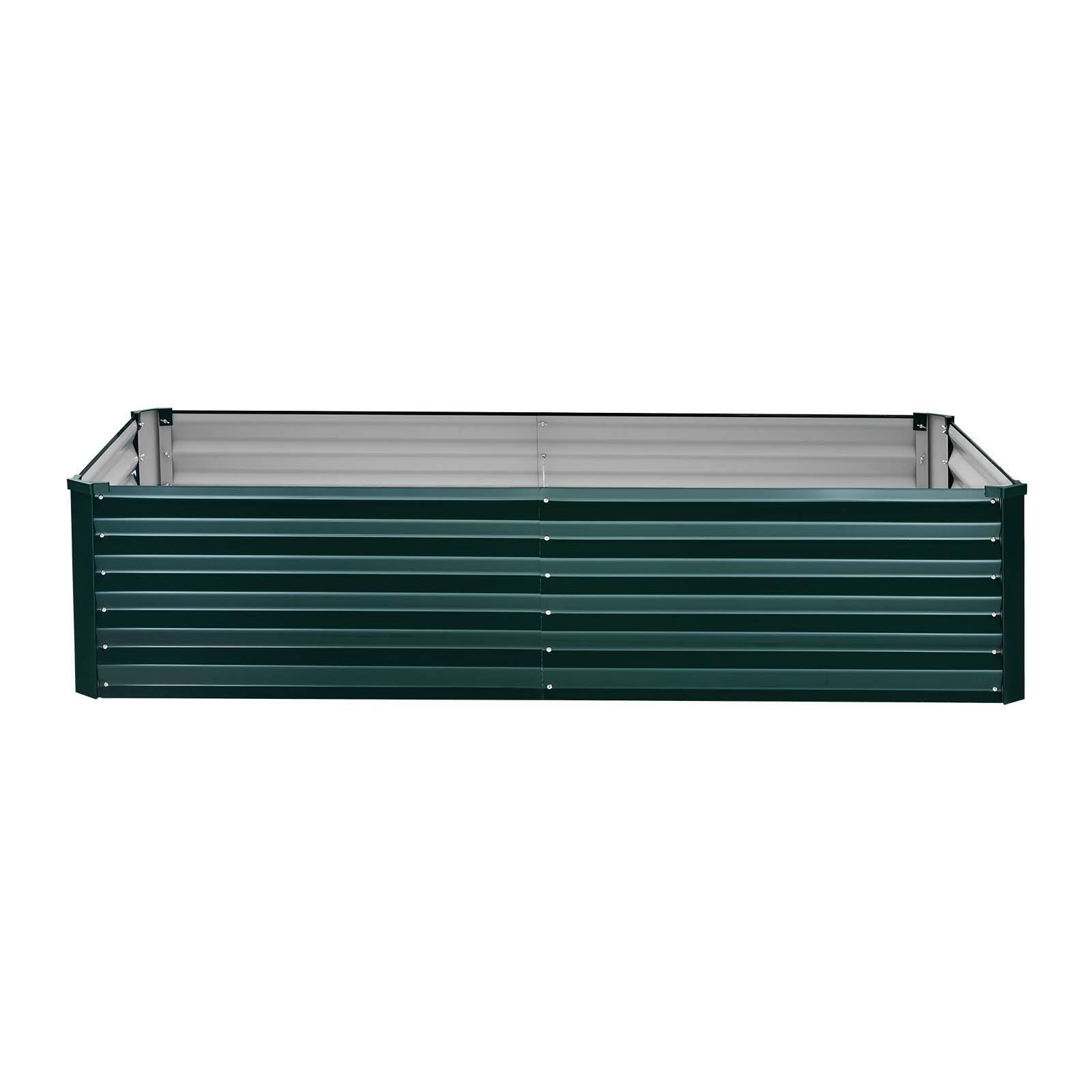 Alt View 5. VEVOR - Galvanized Raised Garden Bed, 6.67 x 3.35 x 1.51 ft, Rectangular Metal Planter Box Kit Outdoor - Dark Green.