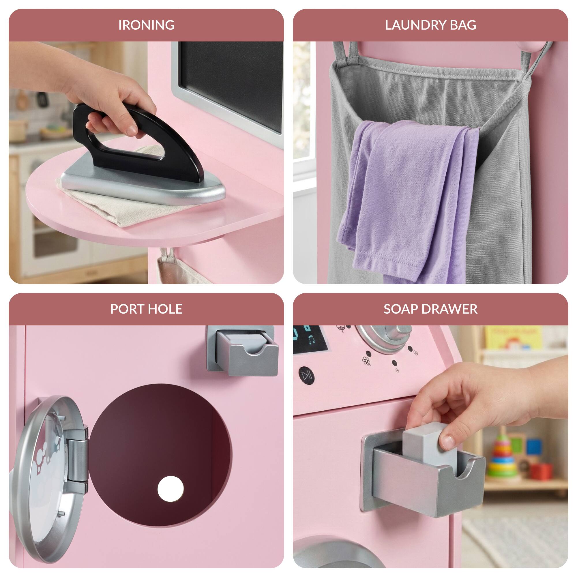 IRONING  
LAUNDRY BAG  
PORT HOLE  
SOAP DRAWER