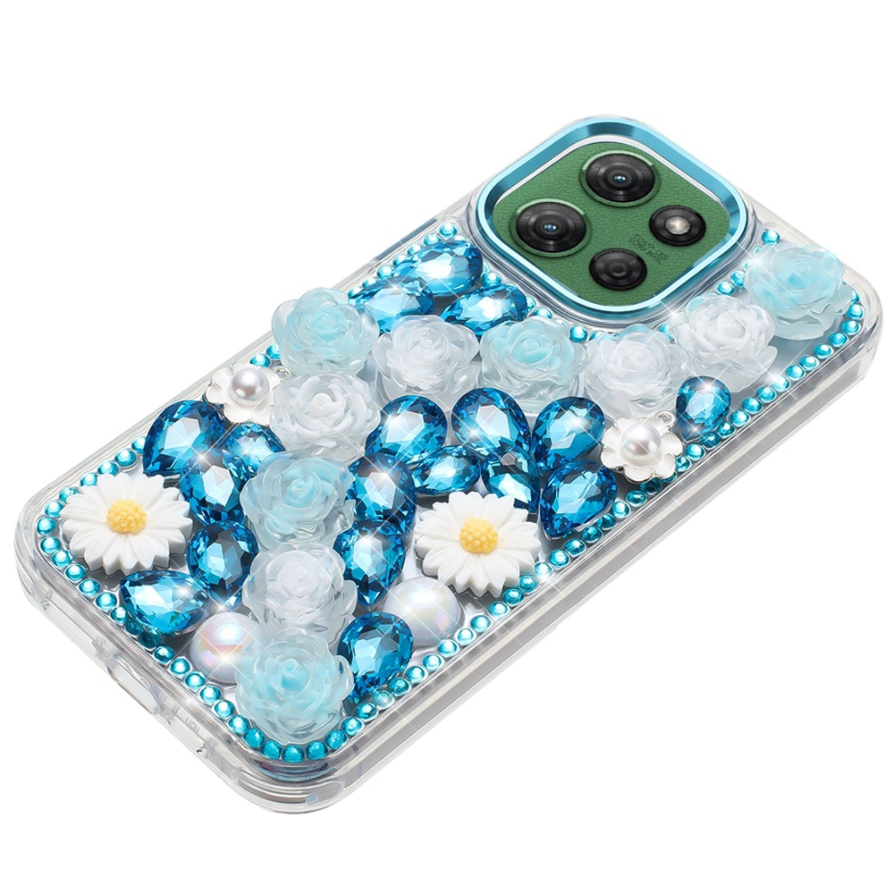 Kitcheniva Luxurious 3D Jeweled Case With Tempered Glass For Moto G ...