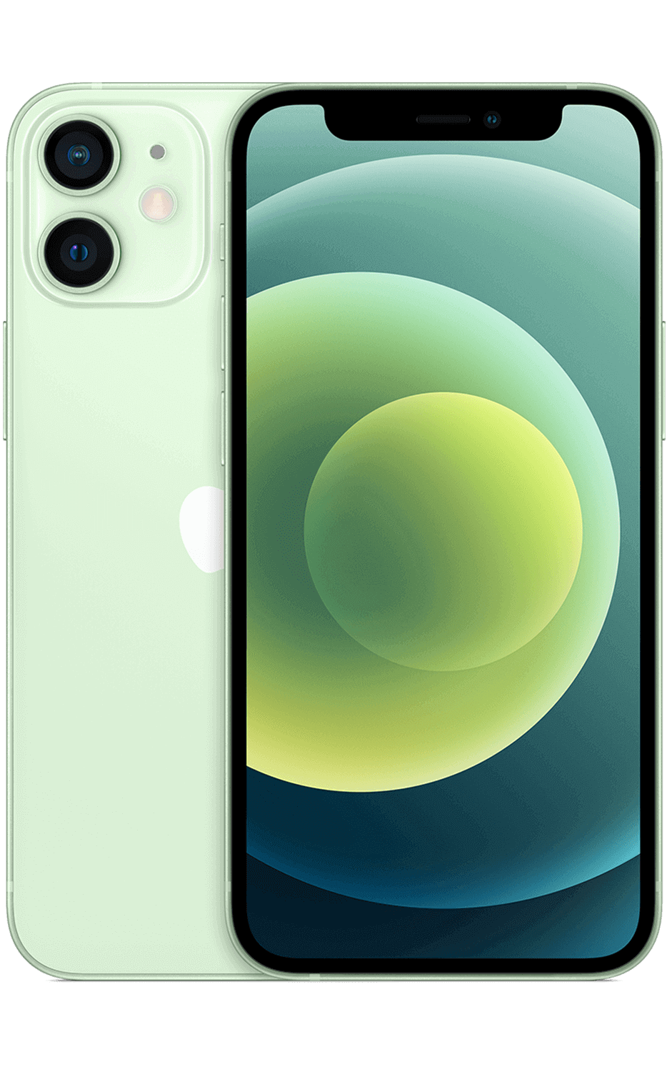Front. Apple - iPhone 12 Mini A2176 (Fully Unlocked) 64GB - Green.