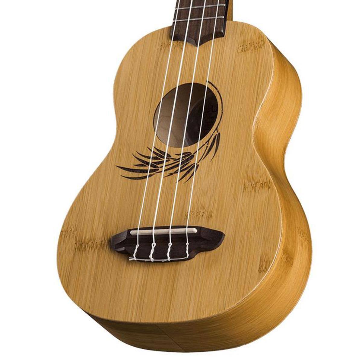 Alt View 2. Luna - Luna Uke Bamboo Soprano Ukulele with Gigbag, 12 Frets, Satin Natural.