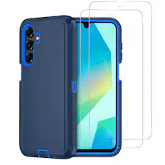 Front. Entronix - Entronix Bundle for Galaxy A16 - Heavy Duty Case & 2 Clear Screen Protectors - Blue.